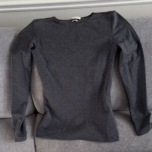 Aritzia Charcoal Long Sleeve Top